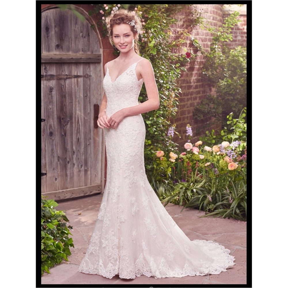 Vineyard Vows | Rebecca Ingram Blush Lace Wedding Dress Size 10